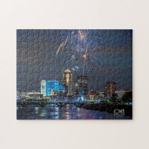 Fireworks over Des Moines, Iowa. Jigsaw Puzzle