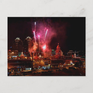 Fireworks over Kansas City Plaza Lights Postcard
