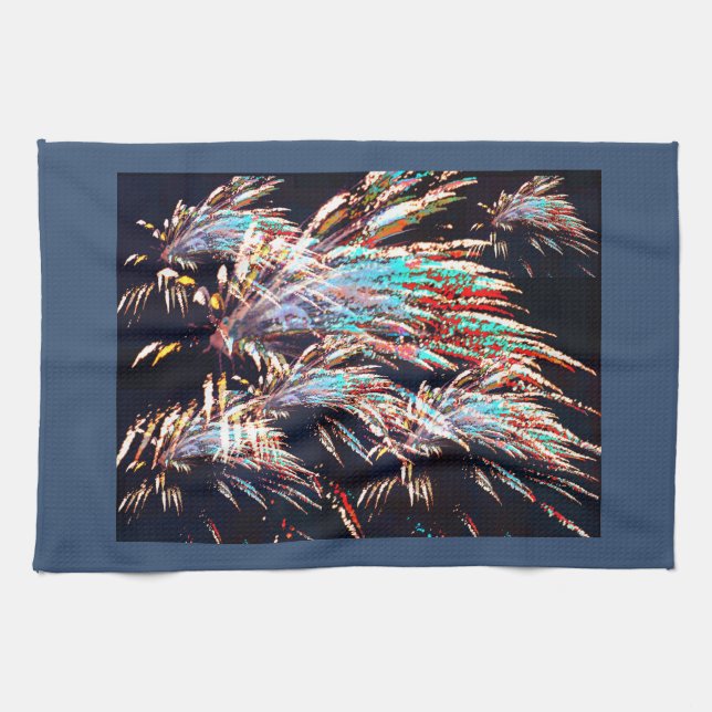Fireworks over Mt. Olivet Tea Towel (Horizontal)