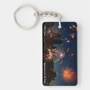 Fireworks Over Portland, Oregon Key Ring