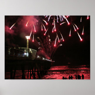 Fireworks Over the Water Poster