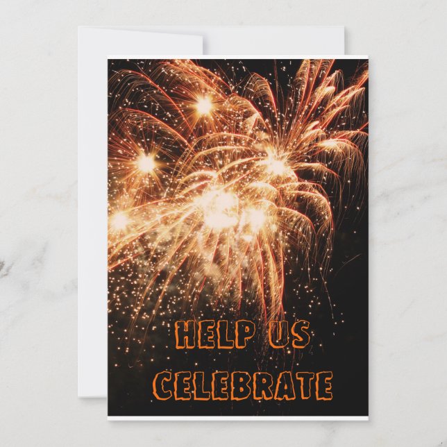 Fireworks Party invitation card (Front)