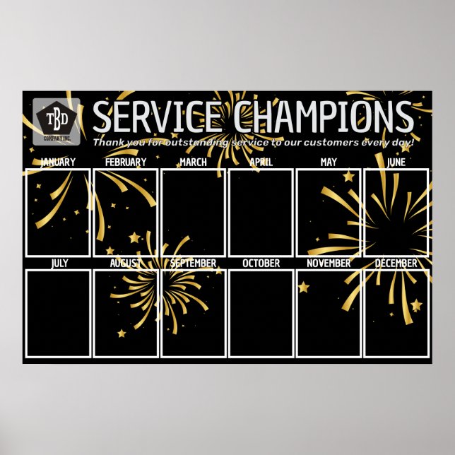 Fireworks photo display employee of the month poster (Front)
