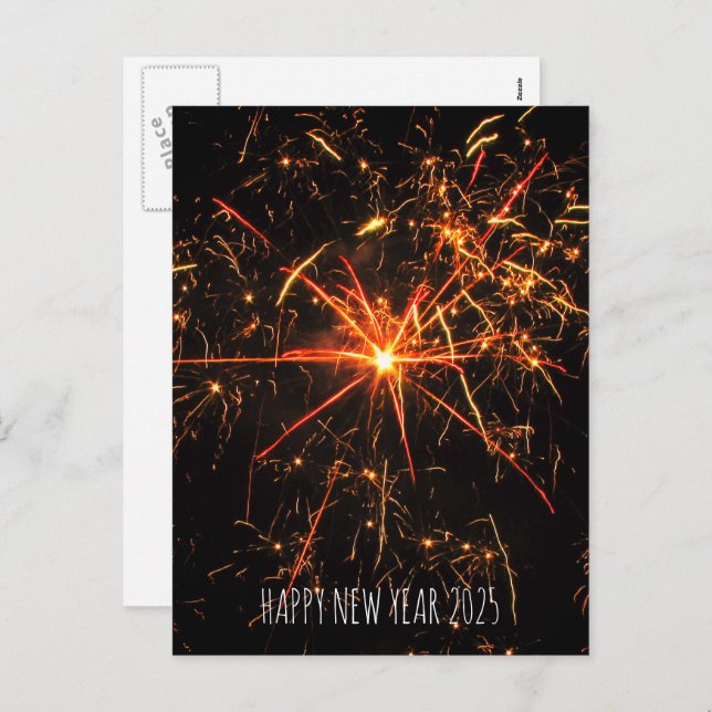 Fireworks Photo Happy New Year 2026 Holiday  (Front/Back)