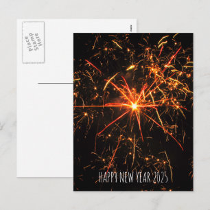Fireworks Photo Happy New Year 2026 Holiday Postcard