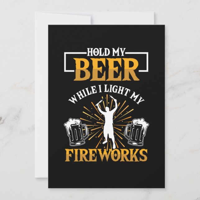 Fireworks Pyrotechnician Beer Firecracker Fun Gift Invitation (Front)