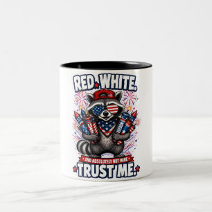 Fireworks Racoon 4th of July Coffee Mug