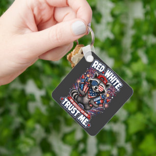 Fireworks Racoon 4th of July keychain