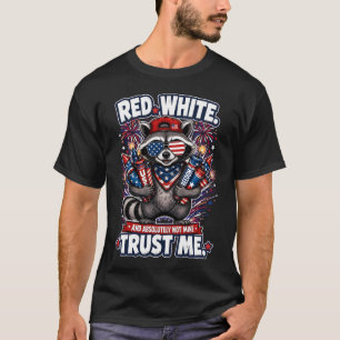 Fireworks Racoon 4th of July T-shirt