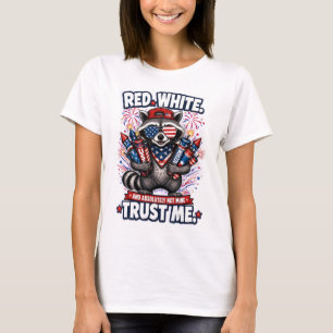 Fireworks Racoon 4th of July T-shirt