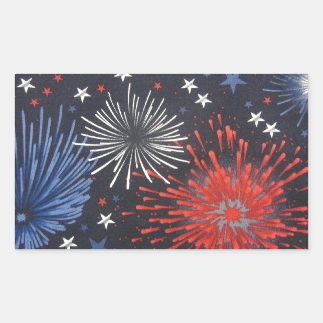Fireworks Rectangular Sticker (Front)