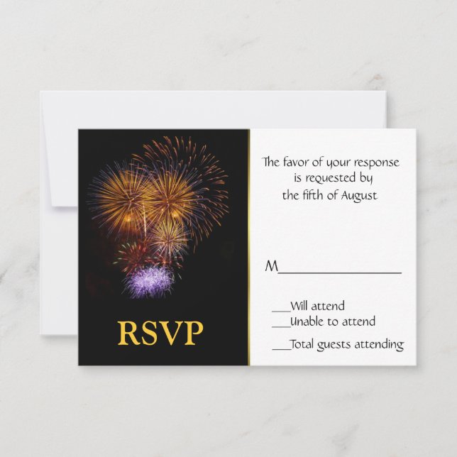 Fireworks Response Card (Front)