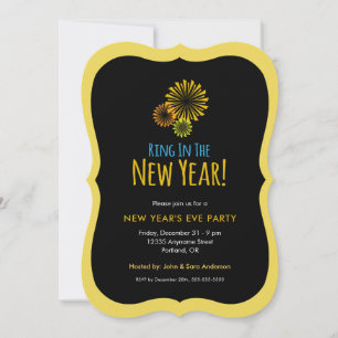 Fireworks Ring in The New Year Party Invitation