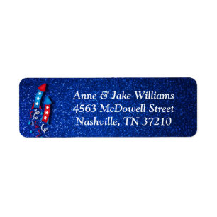 Fireworks Rocket 4th of July Address Labels