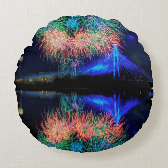 Fireworks Round Cushion (Front)