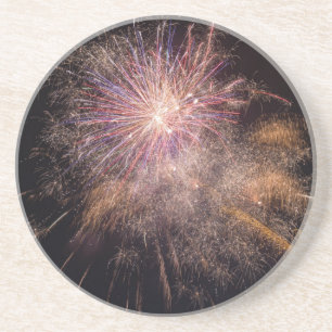 Fireworks sandstone coasters