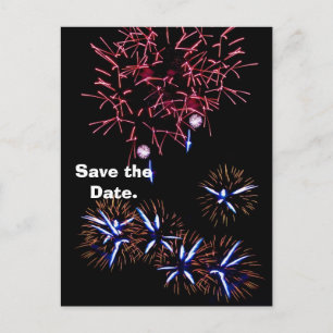 Fireworks Save The Date Announcement Postcard