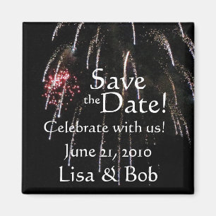 Fireworks Save the Date Magnet