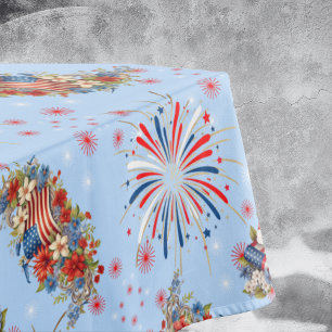 Fireworks Sparks Independence Party  Tablecloth