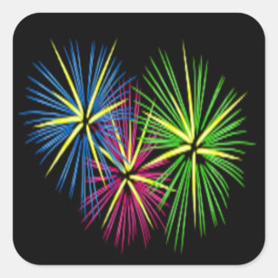 FIREWORKS SQUARE STICKER