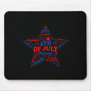 Fireworks Stars 4th Of July Patriotic Freedom Day Mouse Mat