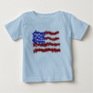 Fireworks Stars and Stripes American Flag Baby T-Shirt