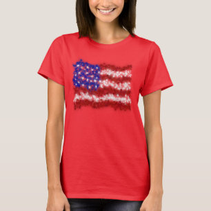 Fireworks Stars and Stripes American Flag T-Shirt