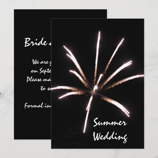 Fireworks Summer Wedding Announcement (Front/Back)