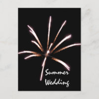 Fireworks Summer Wedding Announcement Postcard
