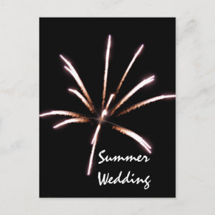 Fireworks Summer Wedding Announcement Postcard