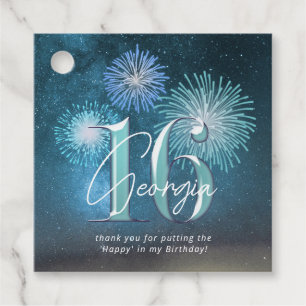Fireworks Sweet 16 Teal ID984 Favour Tags