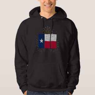 Fireworks Texas Flag Patriotic Texan Proud Texas Hoodie