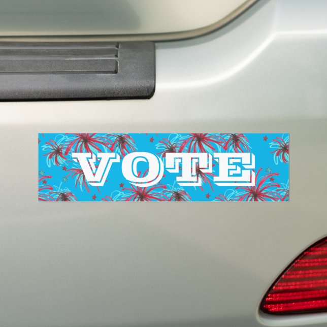 Fireworks VOTE USA Presidential Election Day Bumper Sticker (On Car)