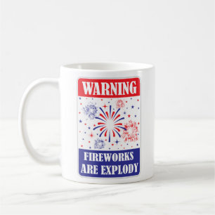 Fireworks Warning Sign Coffee Mug