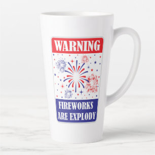 Fireworks Warning Sign Latte Mug