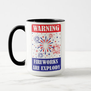 Fireworks Warning Sign Mug