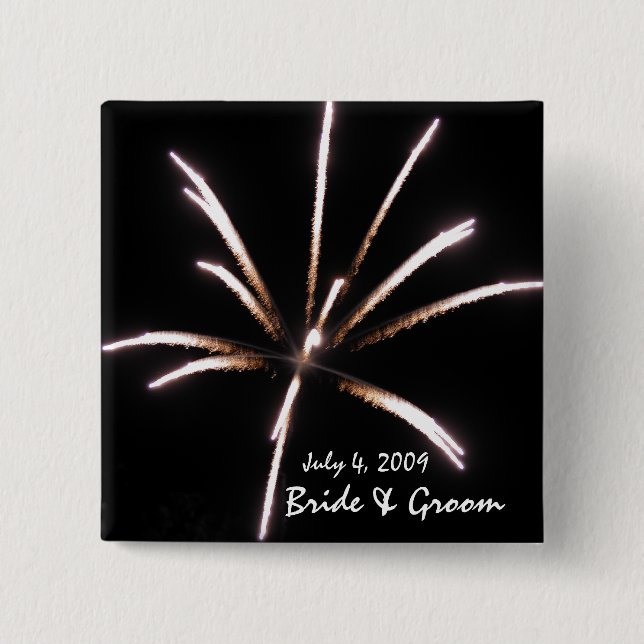 Fireworks Wedding Button (Front)
