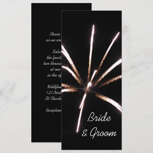 Fireworks Wedding Invitation (Front/Back)