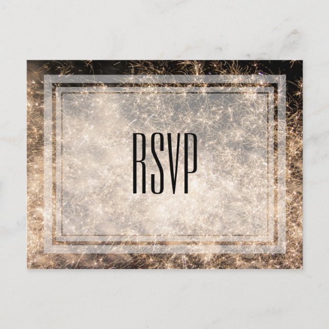 Fireworks Wedding RSVP Postcard (Front)