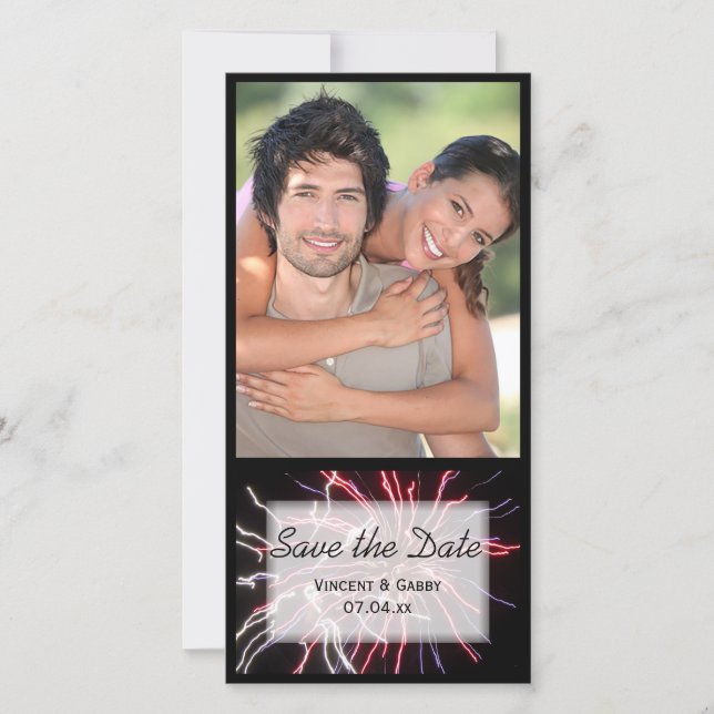 Fireworks Wedding Save the Date (Front)