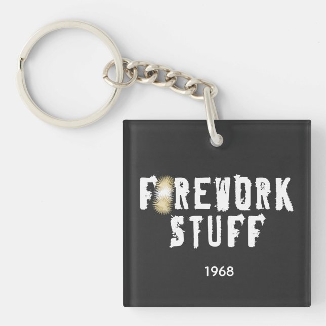 Fireworks with cool object  key ring (Front)
