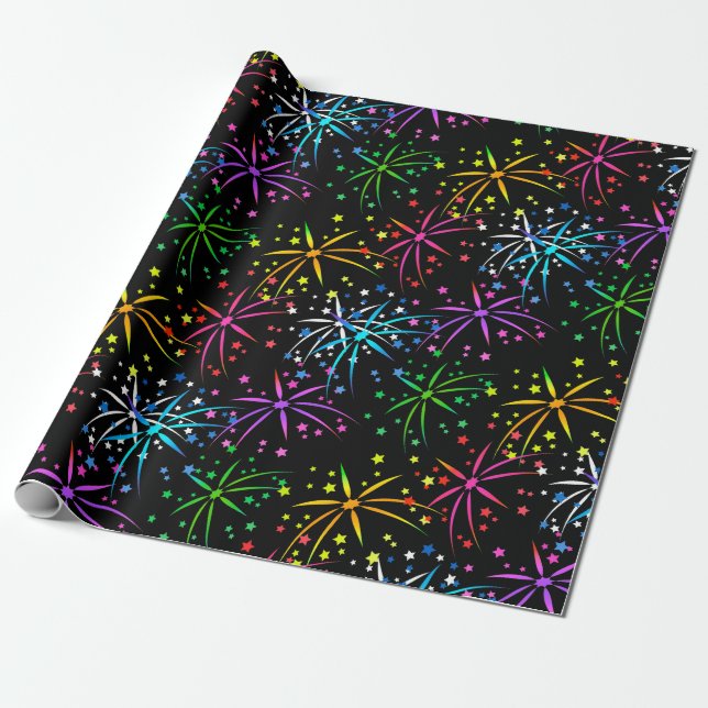 Fireworks, Wrapping Paper (Unrolled)
