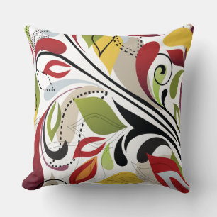 FIREY FLORAL DESIGN Retro Throw Pillow