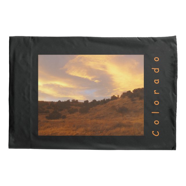 Firey Sunset On Mountain Pillowcase (Back)