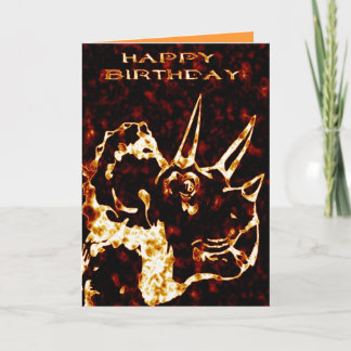 Firey Triceratops Birthday Card