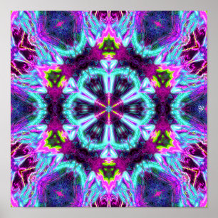 Firing alien brain v1 colourful patterns pareidoli poster