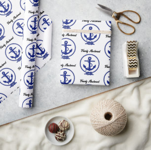 Firmly Anchored Nautical Anchor Coastal Artwork Wrapping Paper