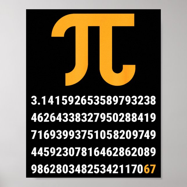 First 100 Digits Of Pi 67 Nerds Geeks Math Teacher Poster (Front)