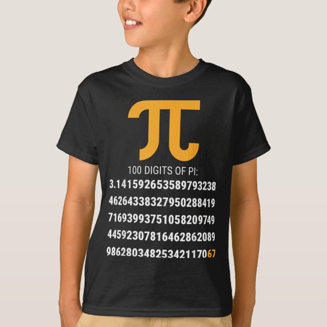 First 100 Digits Of Pi 67 Nerds Geeks Math Teacher T-Shirt (Front)