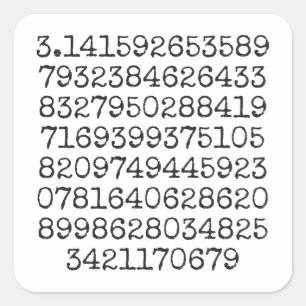 First 100 Digits of Pi Sticker